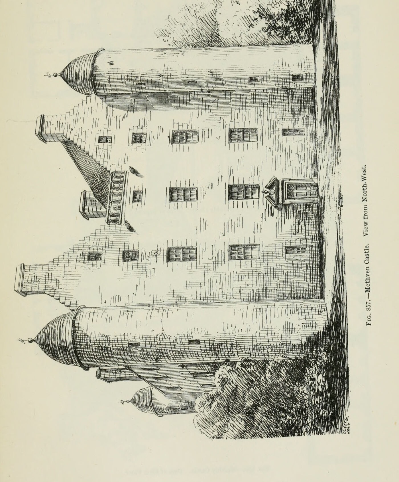 FIG. 857. — Methven Castle. View from North-West., Methven Castle