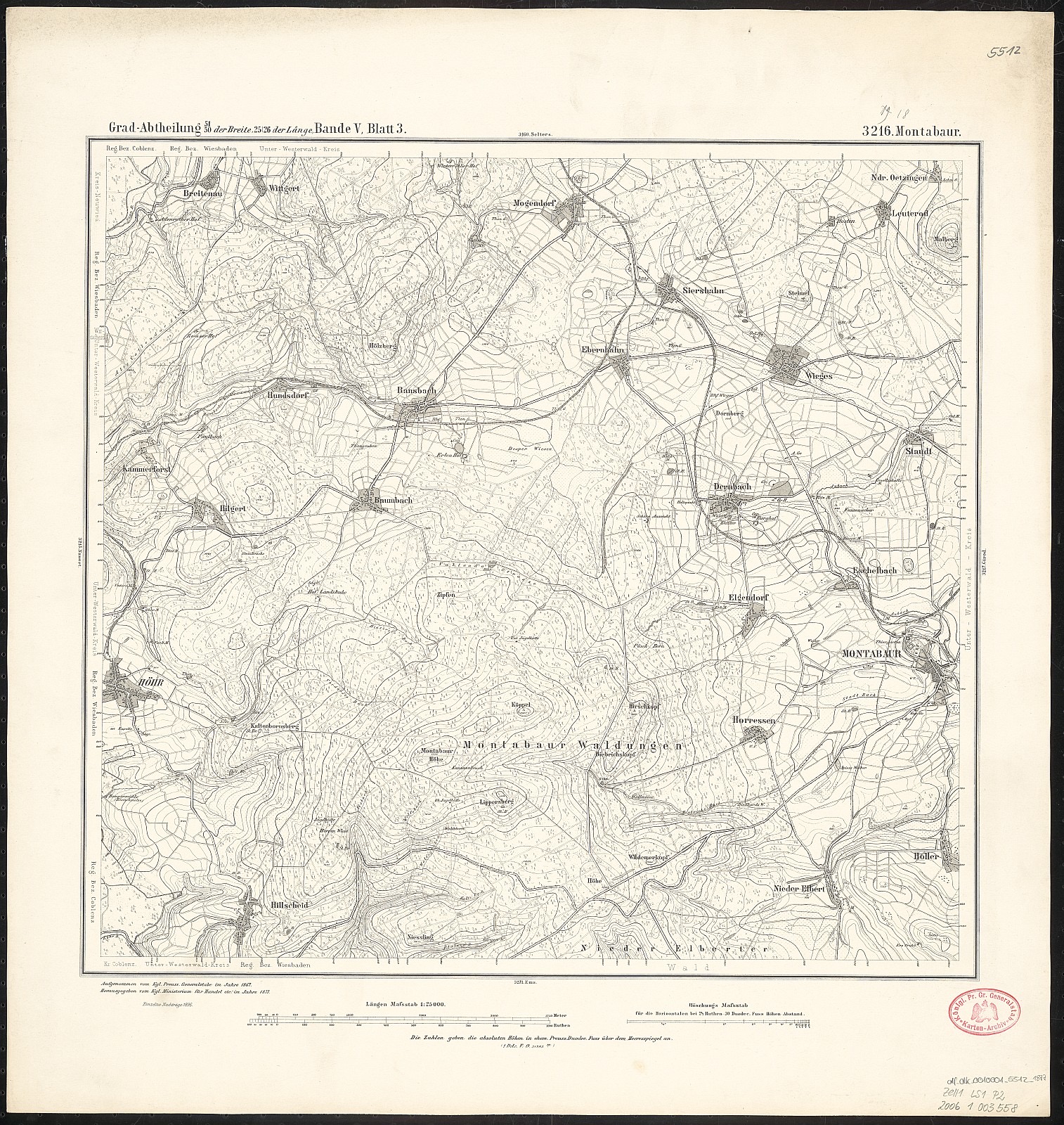 Meßtischblatt 3216 : Montabaur, 1896, Montabaur Castle