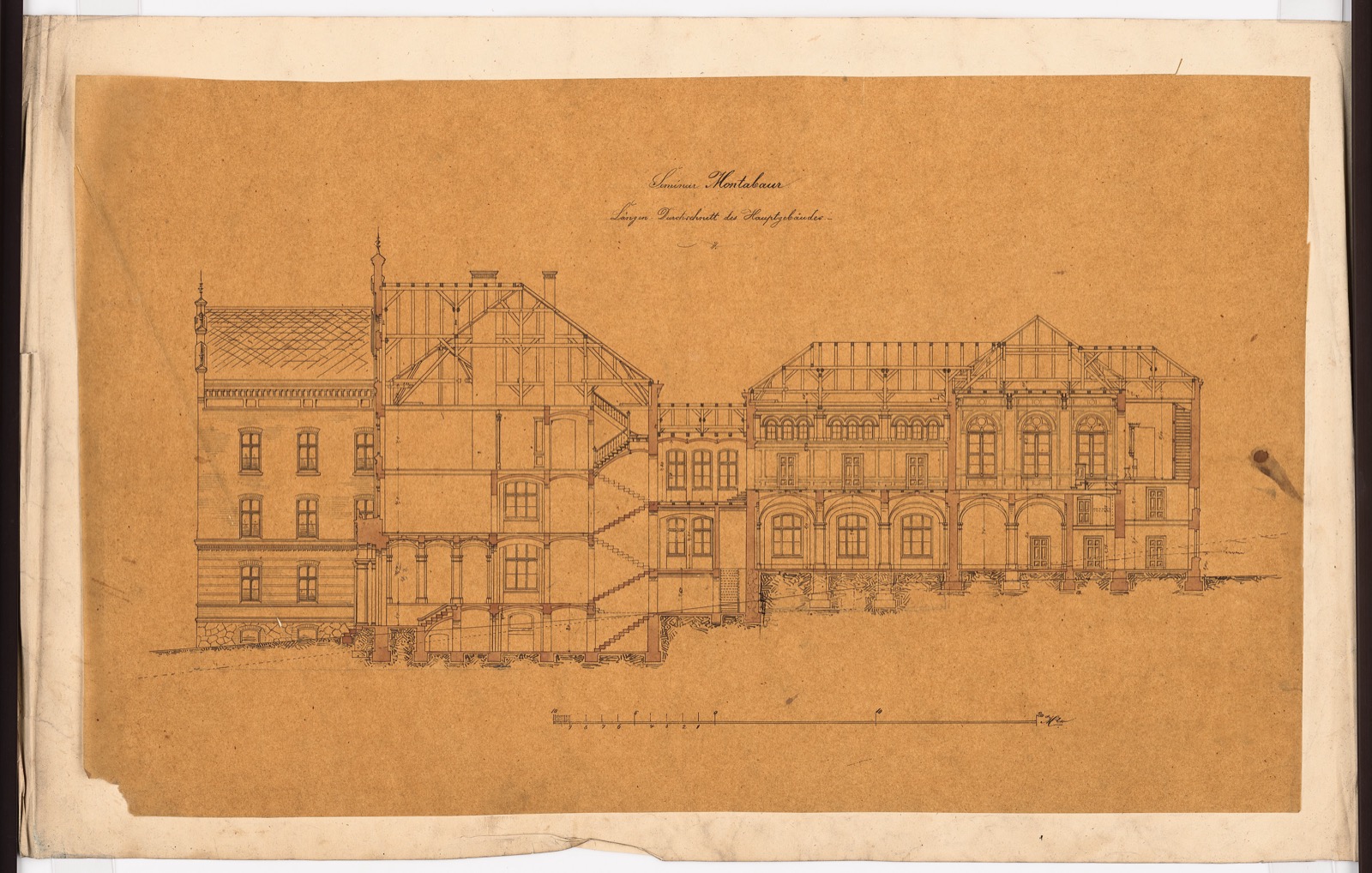 Lehrerseminar, Montabaur: Längsschnitt, Montabaur Castle