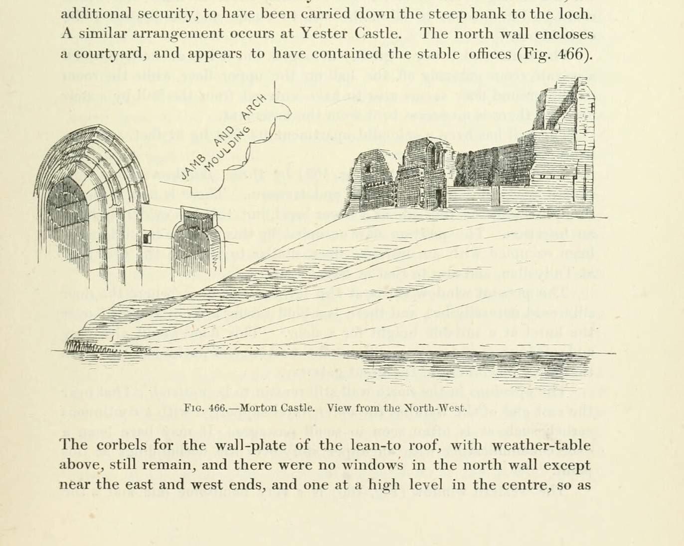Fig. 466. — Morton Castle. View from the North-West., Morton Castle