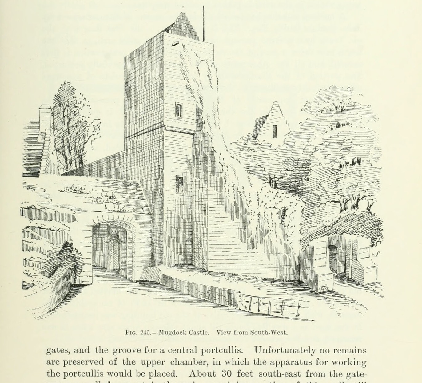 Fig. 245. — Mugdock Castle. View from South-West., Mugdock Castle