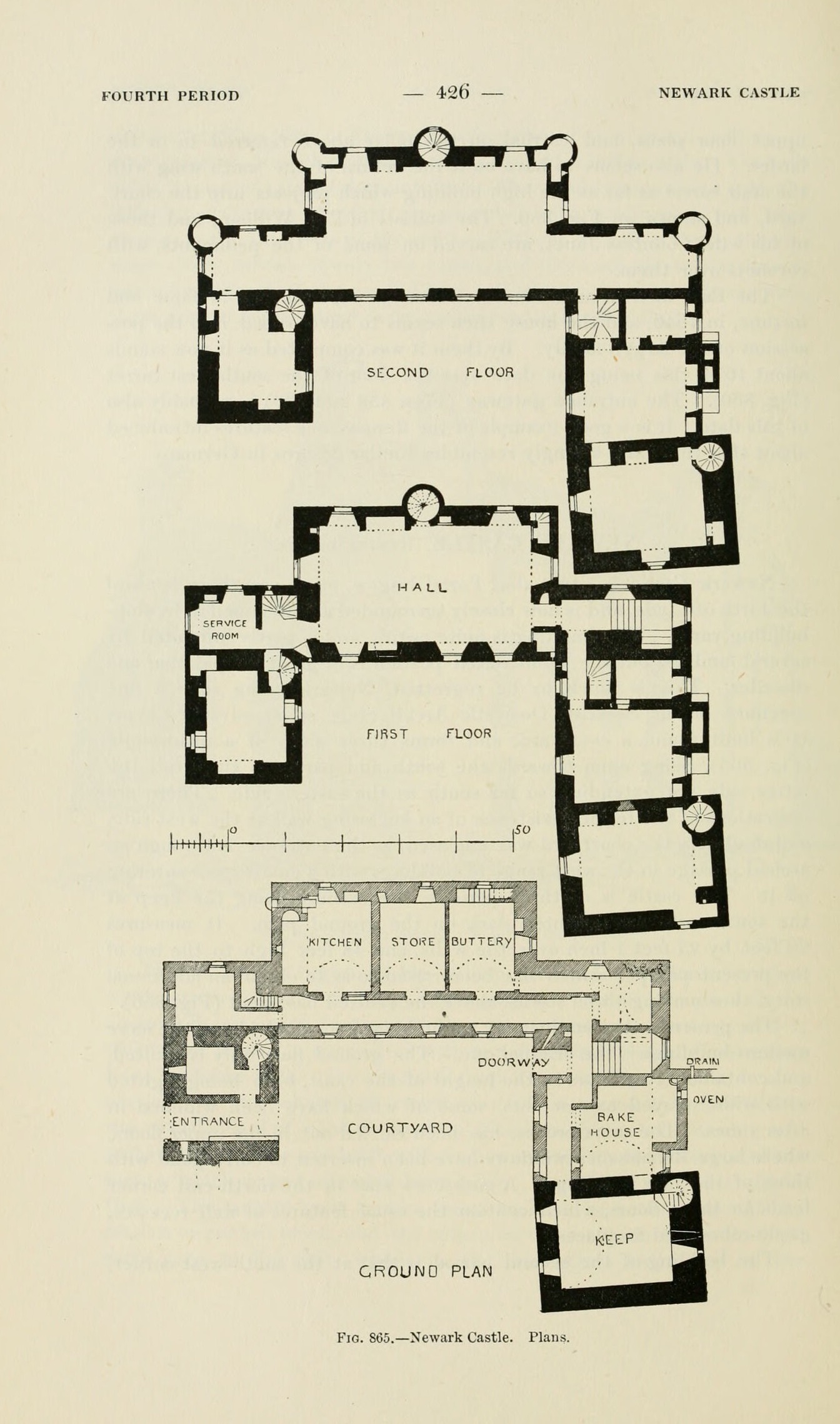 Fig. 865. — Newark Castle. Plans., Newark Castle