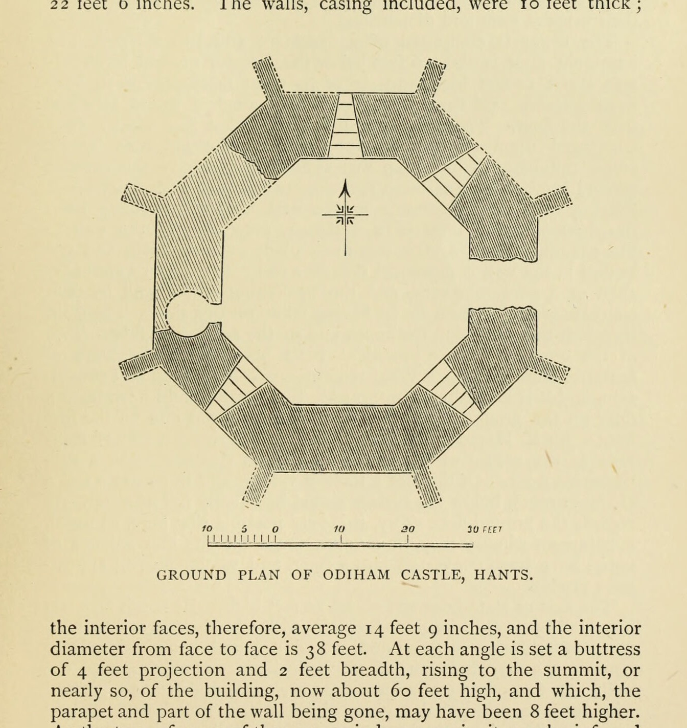 GROUND PLAN OF ODIHAM CASTLE, HANTS., Odiham Castle