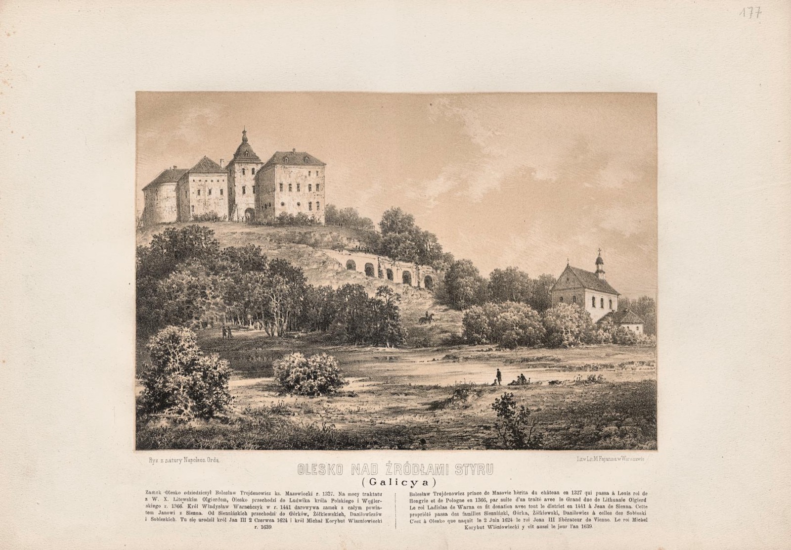 An album of views showing the historical sites of the Kingdom, Galicia and Krakow Territories, Olesko Castle
