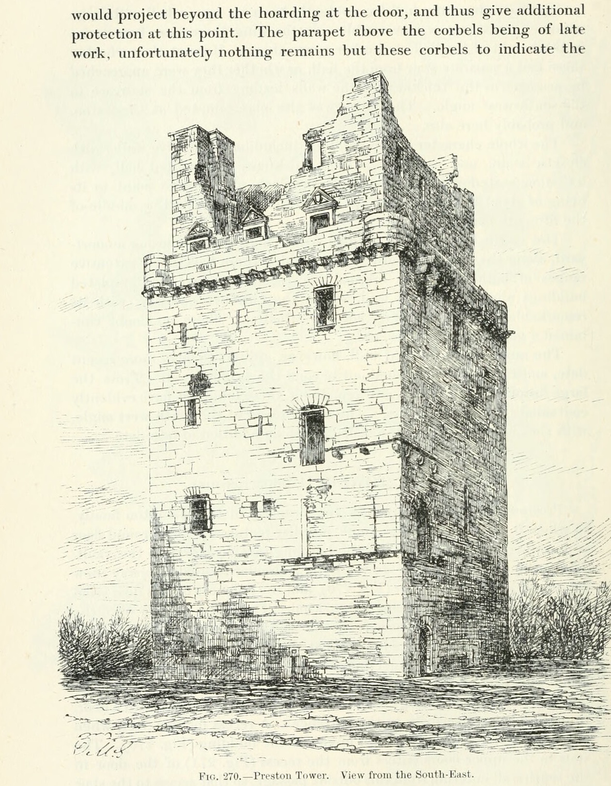 Fig. 270. — Preston Tower. View from the South-East., Preston Tower