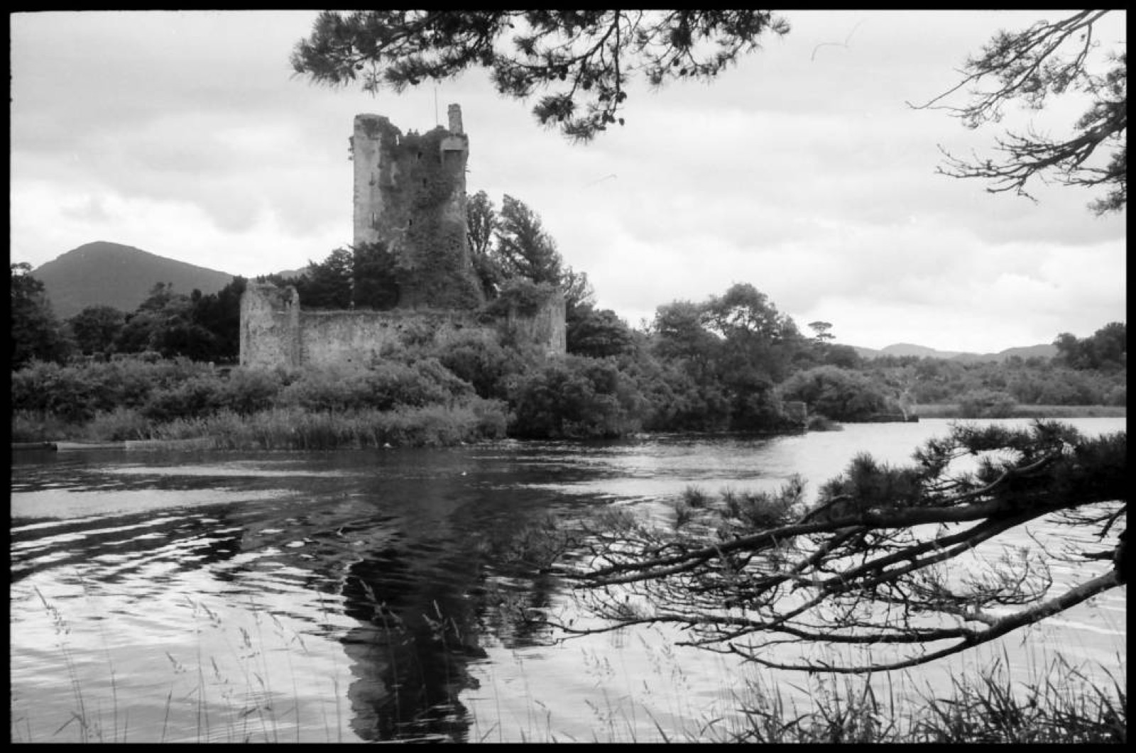 Killarney: Ross Castle, vom gegenüberliegenden Ufer, Ross Castle