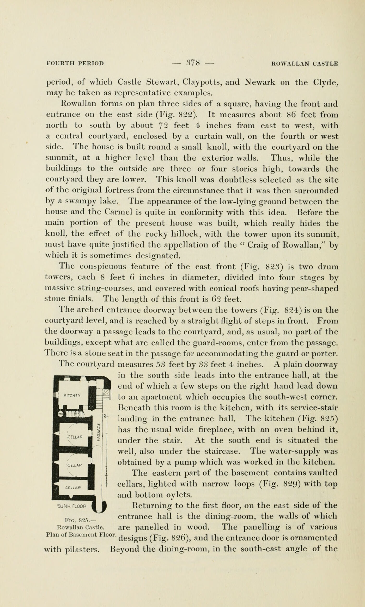 Fig. 825. — Rowallan Castle. Plan of Basement Floor., Rowallan Castle