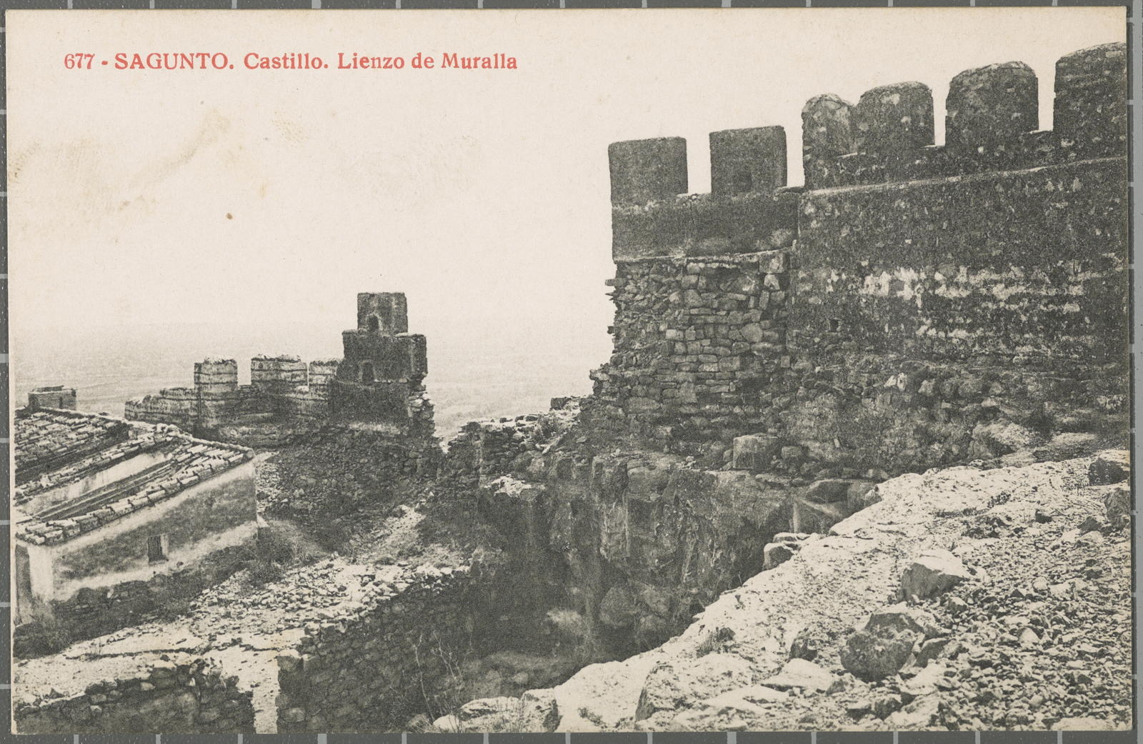 677 - Sagunto. Castle. Wall Lienzo, Sagunto Castle