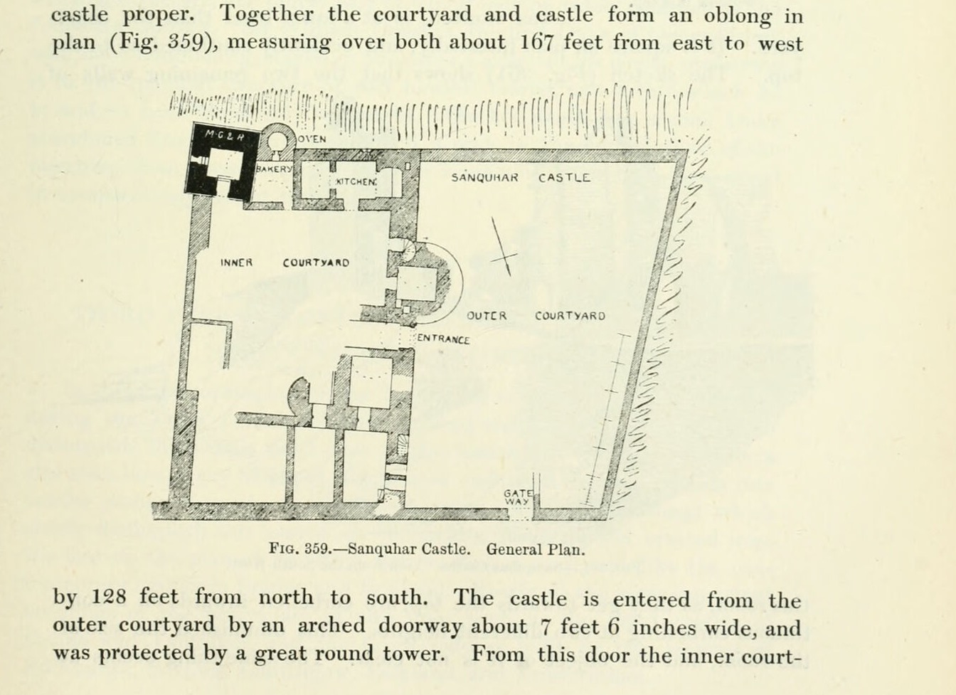 Fig. 359.—Sanquhar Castle. General Plan., Sanquhar Castle