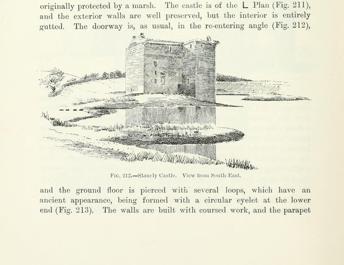 Fig. 212. — Stanely Castle. View from South-East., Stanely Castle