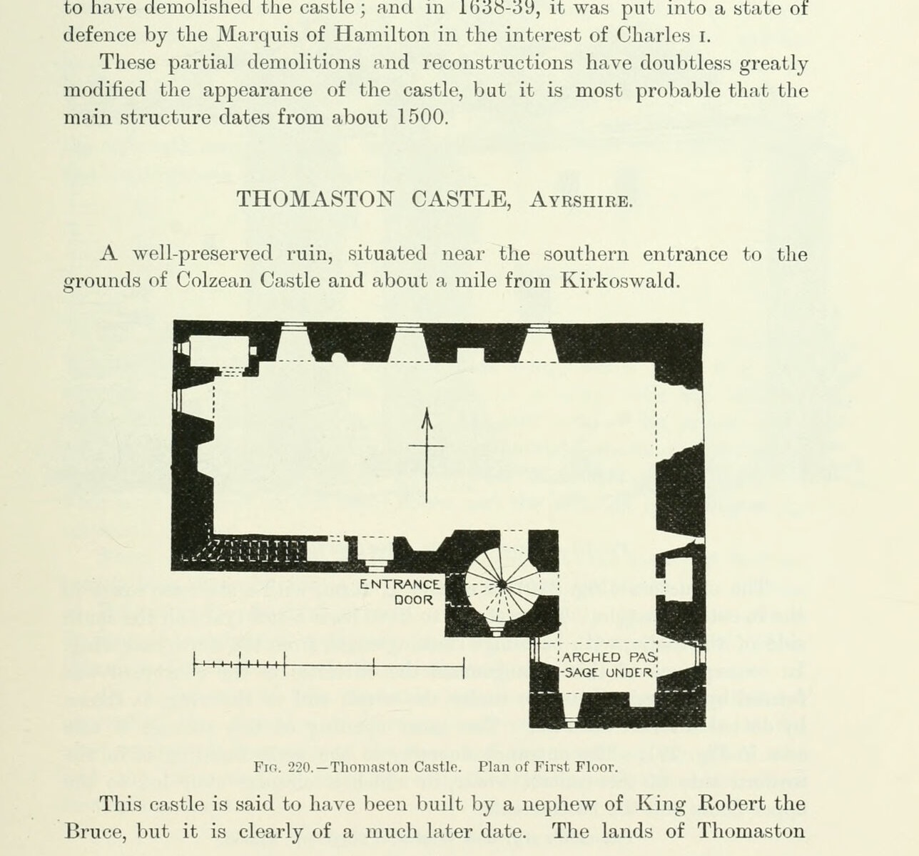 Fig. 220. — Thomaston Castle. Plan of First Floor., Thomaston Castle