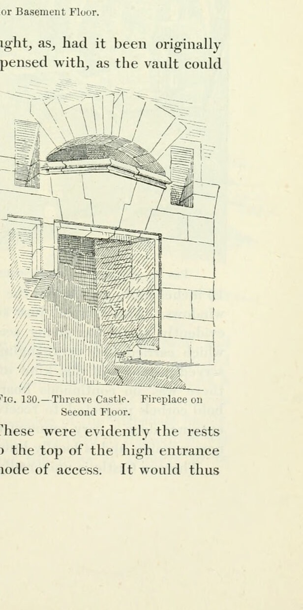 Fig. 130.—Threave Castle. Fireplace on Second Floor., Threave Castle