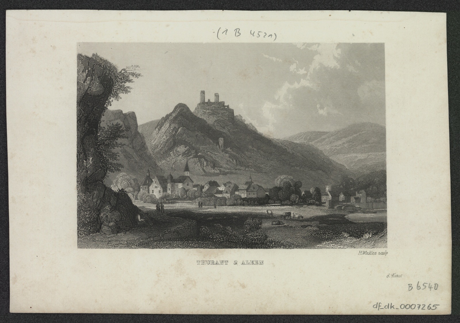 View of Thurant Castle near Alken, Stich, circa 1840, Thurant Castle