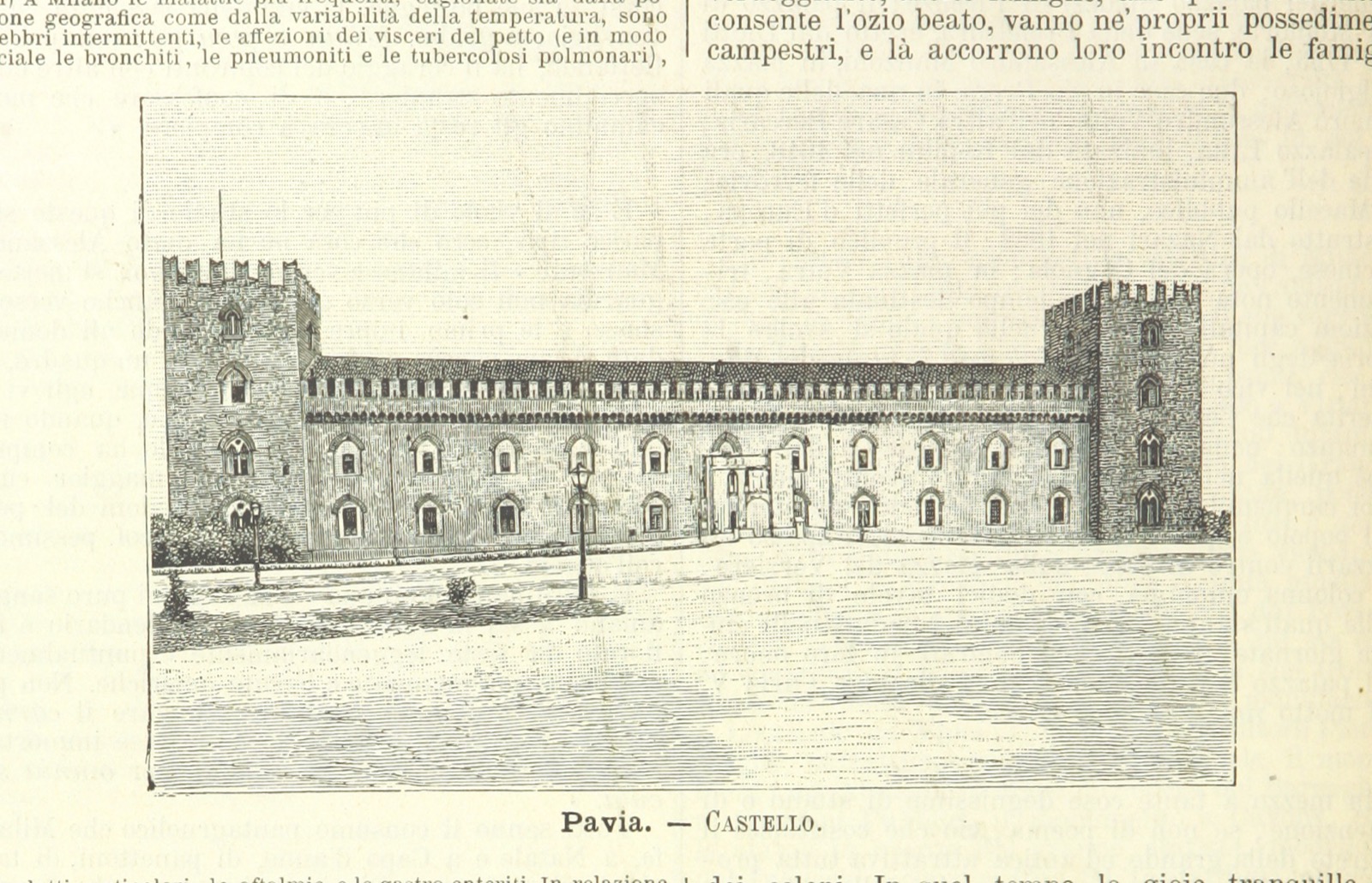 Visconti Castle from "L'Italia geografica illustrata, etc"., Visconti Castle
