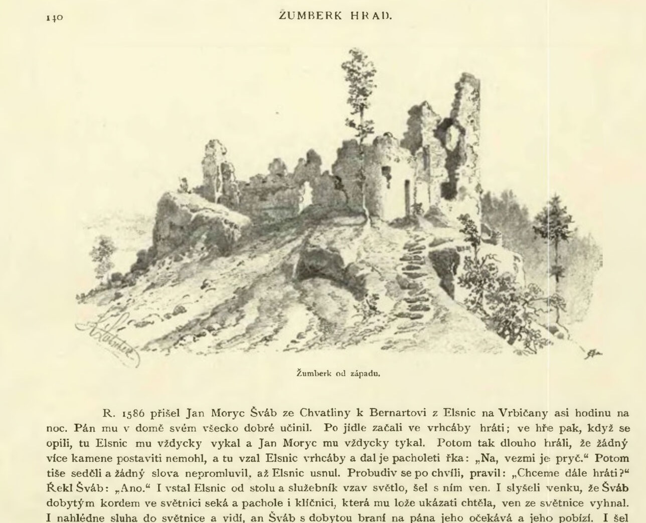 Žumberk od západu., Žumberk Castle