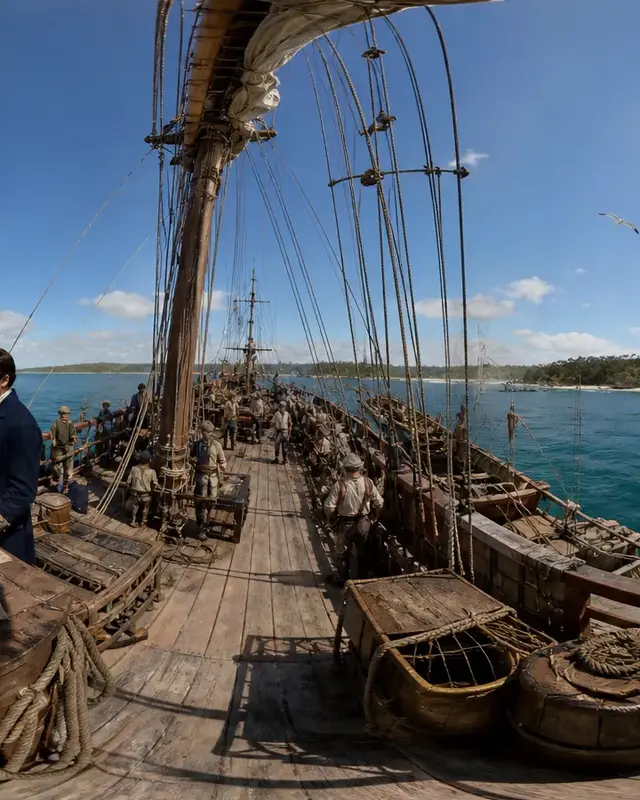 HMS Endeavour in 1770, reconstructed as a photoreal scene