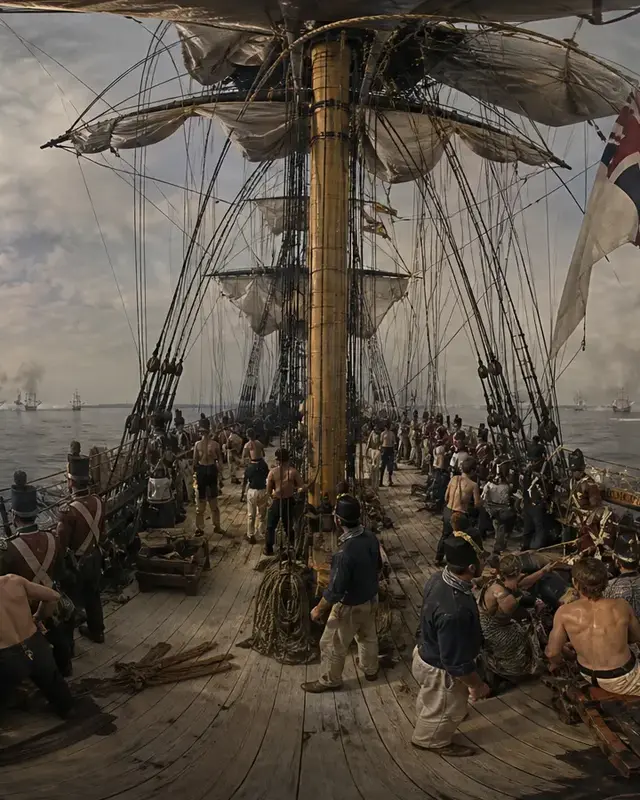 HMS Victory in 1805, reconstructed as a photoreal scene